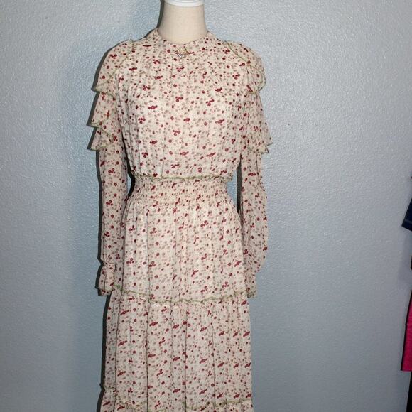 Li & Li Fashion Vintage Looking Cold Shoulder Maxi Dress - Picture 2 of 12